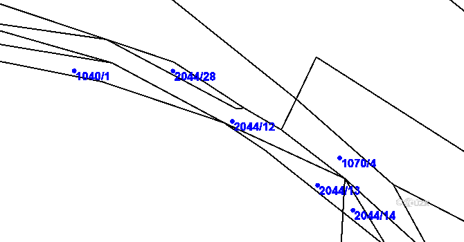 Parcela st. 2044/12 v KÚ Roztoky u Jilemnice, Katastrální mapa
