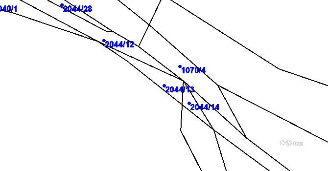 Parcela st. 2044/13 v KÚ Roztoky u Jilemnice, Katastrální mapa