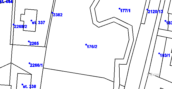 Parcela st. 176/2 v KÚ Roztoky u Jilemnice, Katastrální mapa