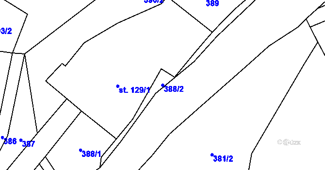 Parcela st. 388/2 v KÚ Roztoky u Jilemnice, Katastrální mapa