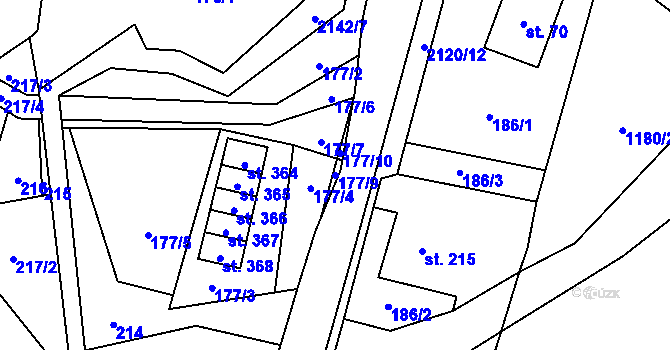Parcela st. 177/9 v KÚ Roztoky u Jilemnice, Katastrální mapa