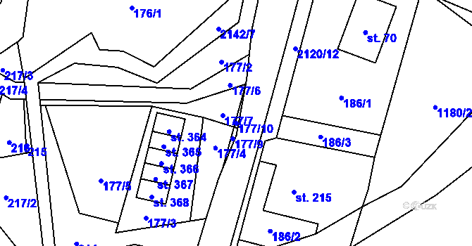 Parcela st. 177/10 v KÚ Roztoky u Jilemnice, Katastrální mapa