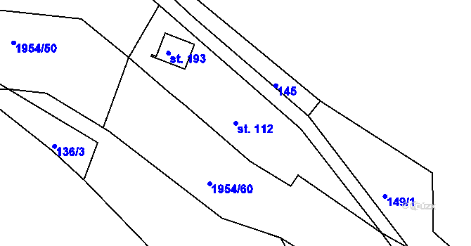Parcela st. 112 v KÚ Roztoky u Semil, Katastrální mapa