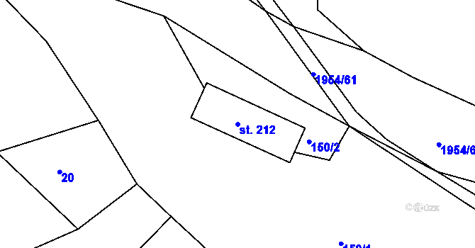 Parcela st. 212 v KÚ Roztoky u Semil, Katastrální mapa