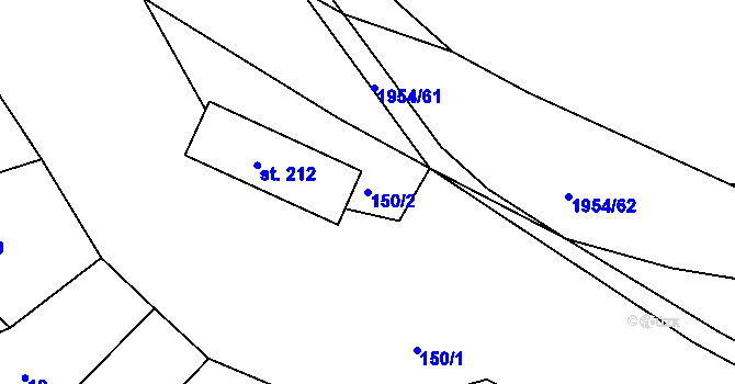 Parcela st. 150/2 v KÚ Roztoky u Semil, Katastrální mapa