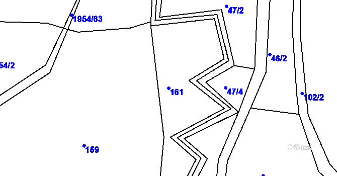 Parcela st. 161 v KÚ Roztoky u Semil, Katastrální mapa