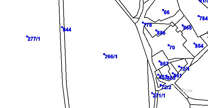 Parcela st. 266/1 v KÚ Nové Domky, Katastrální mapa