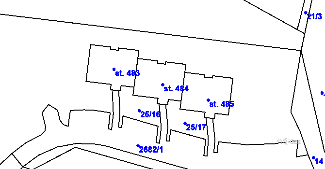 Parcela st. 484 v KÚ Rozvadov, Katastrální mapa