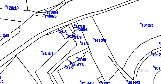 Parcela st. 31/6 v KÚ Rozvadov, Katastrální mapa