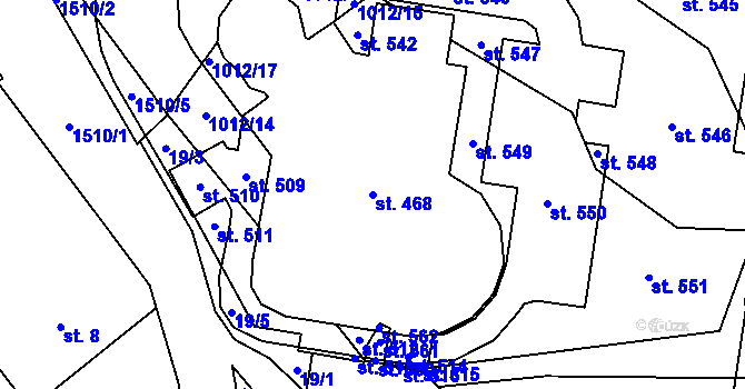 Parcela st. 468 v KÚ Rozvadov, Katastrální mapa