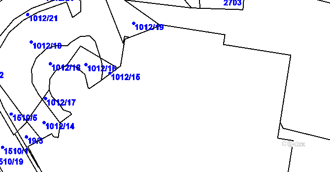 Parcela st. 1012/11 v KÚ Rozvadov, Katastrální mapa