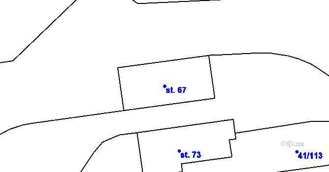 Parcela st. 67 v KÚ Střeble, Katastrální mapa