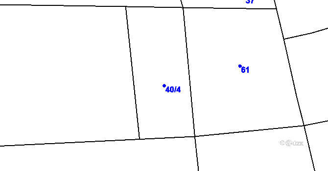 Parcela st. 40/4 v KÚ Podlužany, Katastrální mapa