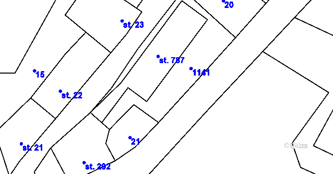 Parcela st. 37/1 v KÚ Rožďalovice, Katastrální mapa