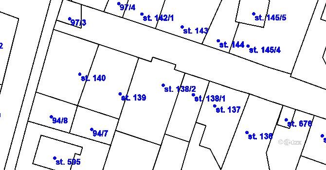 Parcela st. 138/2 v KÚ Rožďalovice, Katastrální mapa