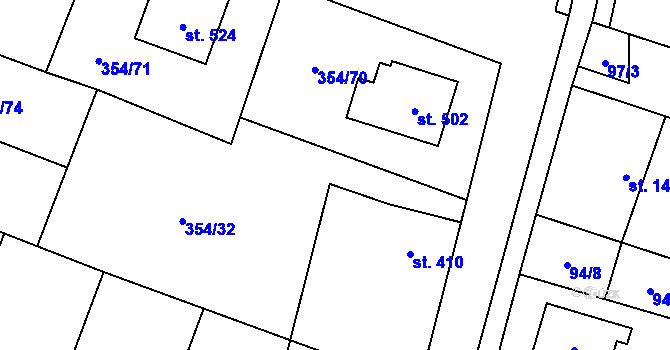 Parcela st. 354/28 v KÚ Rožďalovice, Katastrální mapa