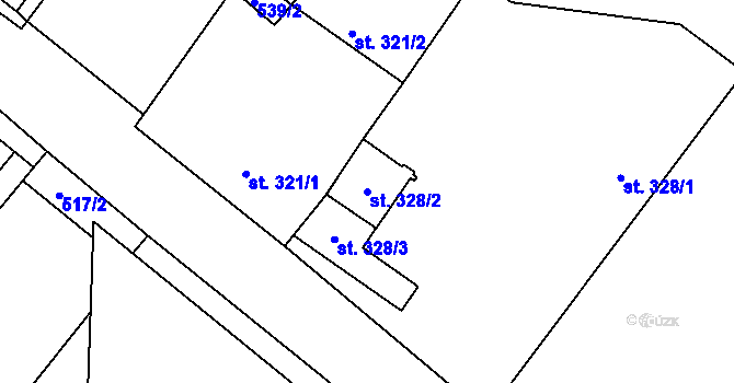 Parcela st. 328/2 v KÚ Rožďalovice, Katastrální mapa