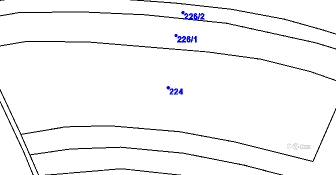 Parcela st. 224 v KÚ Rožďalovice, Katastrální mapa