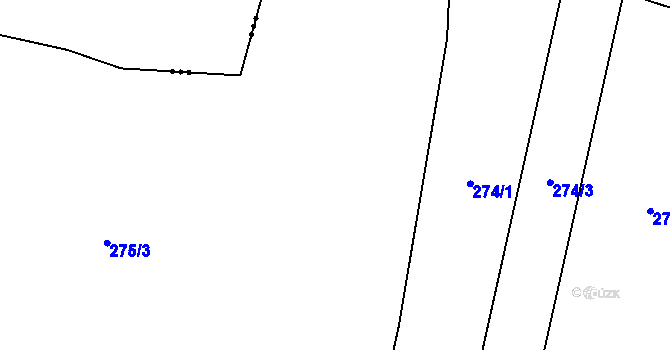 Parcela st. 275/4 v KÚ Rožďalovice, Katastrální mapa