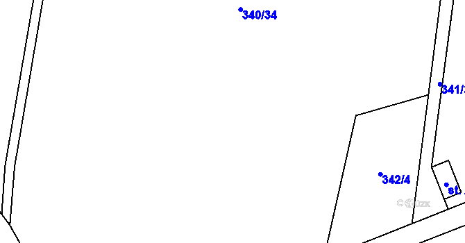 Parcela st. 340/37 v KÚ Rožďalovice, Katastrální mapa