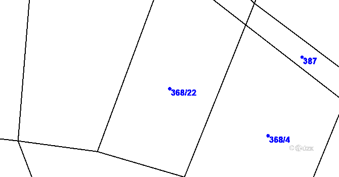 Parcela st. 368/22 v KÚ Rožďalovice, Katastrální mapa