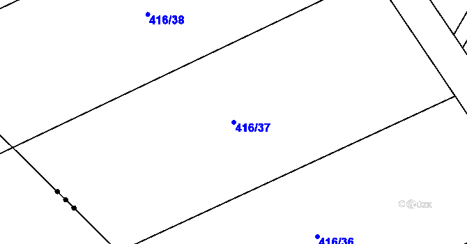 Parcela st. 416/37 v KÚ Rožďalovice, Katastrální mapa