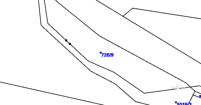 Parcela st. 726/9 v KÚ Rožďalovice, Katastrální mapa
