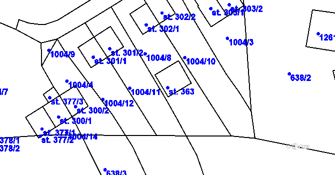 Parcela st. 363 v KÚ Rožmberk nad Vltavou, Katastrální mapa
