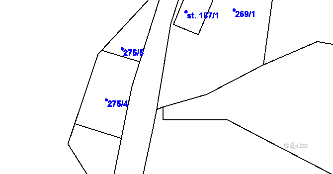 Parcela st. 266/11 v KÚ Rožmberk nad Vltavou, Katastrální mapa