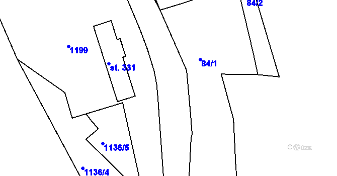 Parcela st. 1106/7 v KÚ Rožmberk nad Vltavou, Katastrální mapa