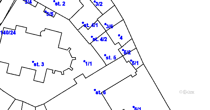 Parcela st. 5 v KÚ Rožmberk nad Vltavou, Katastrální mapa
