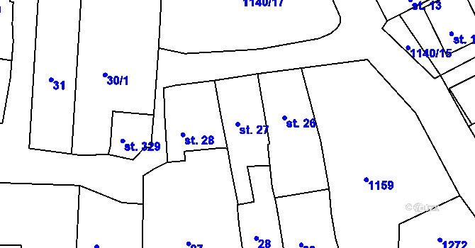 Parcela st. 27 v KÚ Rožmberk nad Vltavou, Katastrální mapa