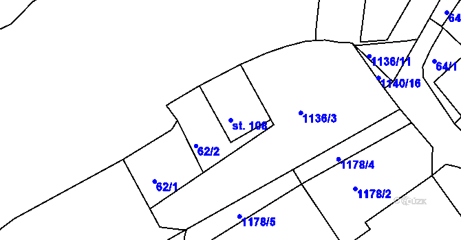Parcela st. 108 v KÚ Rožmberk nad Vltavou, Katastrální mapa
