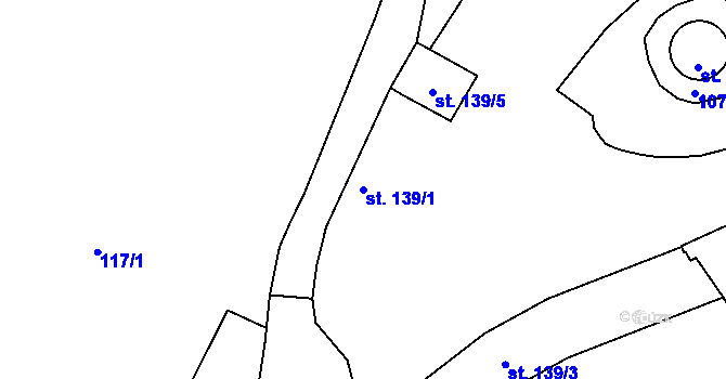 Parcela st. 139/1 v KÚ Rožmberk nad Vltavou, Katastrální mapa