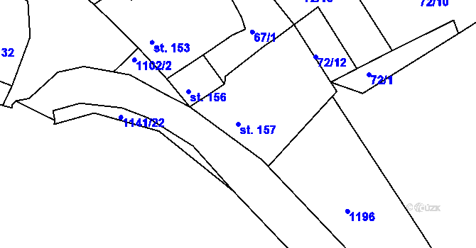 Parcela st. 157 v KÚ Rožmberk nad Vltavou, Katastrální mapa