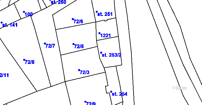 Parcela st. 253/2 v KÚ Rožmberk nad Vltavou, Katastrální mapa