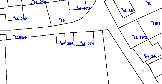 Parcela st. 271 v KÚ Rožmberk nad Vltavou, Katastrální mapa