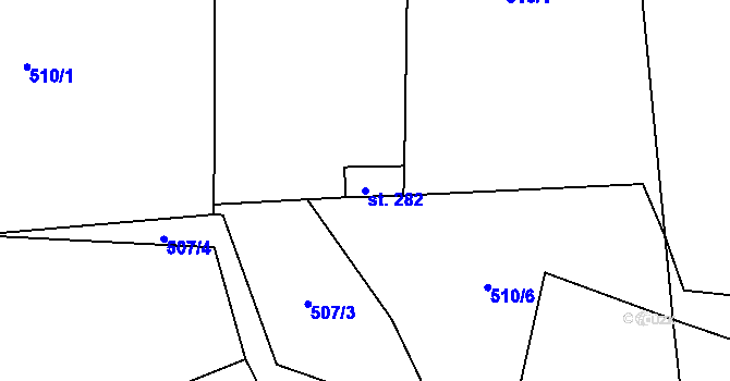 Parcela st. 282 v KÚ Rožmberk nad Vltavou, Katastrální mapa