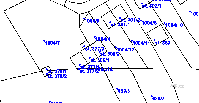 Parcela st. 300/2 v KÚ Rožmberk nad Vltavou, Katastrální mapa