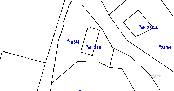 Parcela st. 313 v KÚ Rožmberk nad Vltavou, Katastrální mapa