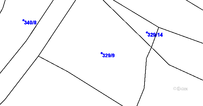 Parcela st. 329/9 v KÚ Rožmberk nad Vltavou, Katastrální mapa