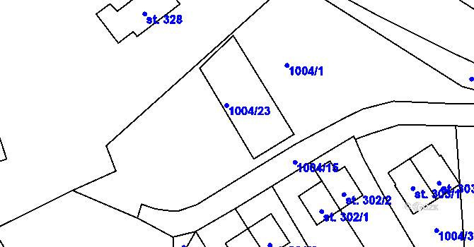 Parcela st. 1004/1 v KÚ Rožmberk nad Vltavou, Katastrální mapa