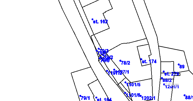 Parcela st. 79/6 v KÚ Rožmberk nad Vltavou, Katastrální mapa