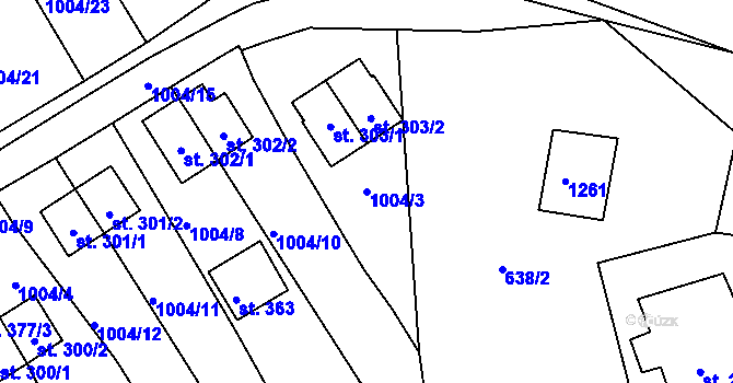 Parcela st. 1004/3 v KÚ Rožmberk nad Vltavou, Katastrální mapa