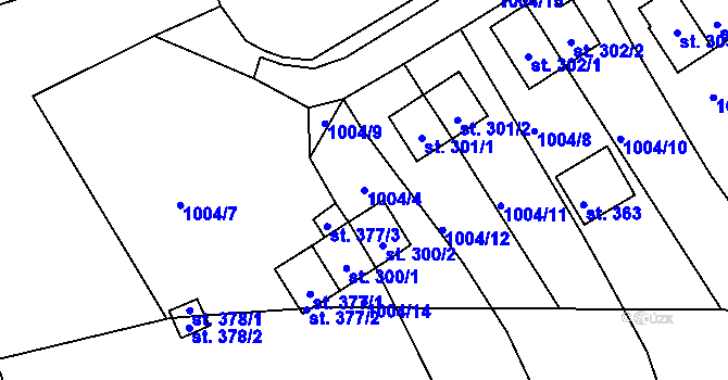 Parcela st. 1004/4 v KÚ Rožmberk nad Vltavou, Katastrální mapa