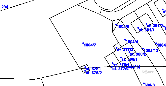 Parcela st. 1004/7 v KÚ Rožmberk nad Vltavou, Katastrální mapa