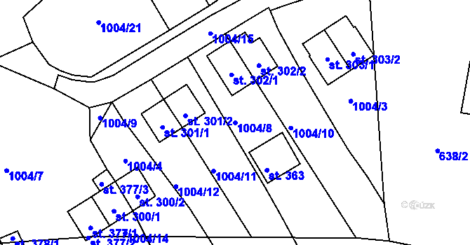 Parcela st. 1004/8 v KÚ Rožmberk nad Vltavou, Katastrální mapa