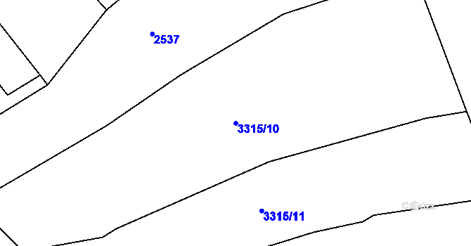 Parcela st. 3315/10 v KÚ Hněvanov, Katastrální mapa