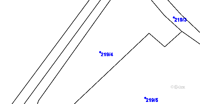Parcela st. 219/4 v KÚ Rožmitál na Šumavě, Katastrální mapa