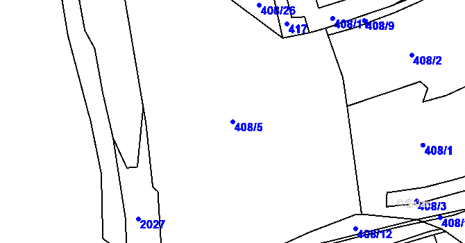 Parcela st. 408/5 v KÚ Rožmitál na Šumavě, Katastrální mapa